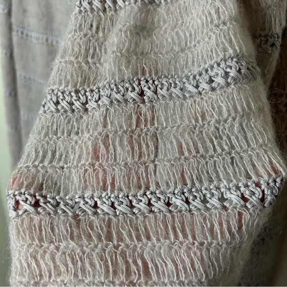 Snow Lotus Gray Knit Cardigan with Open-Front Design Medium - Picture 3 of 8